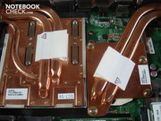 The mainboard has a sophisticated cooling construction