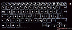 Illuminated keyboard of the AsusPro Advanced B8430UA