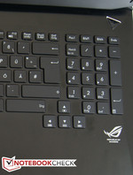 Big arrow keys are located between the keyboard and number pad.