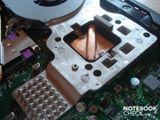 The mainboard has a generous cooling construction, which is able to cool the notebook even under load.