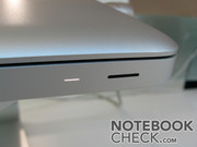 The infra red port on the front is for the optional MacRemote.