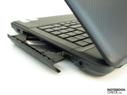 ... where you will also find the optical drive and the power socket.