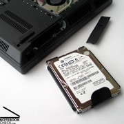 With it comes a 250GB hard drive from Hitachi, which under review showed good transfer rates and a reasonable access time.
