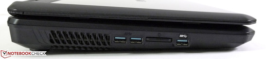 Left side: 2x USB 3.0, card reader, 1x USB 3.0