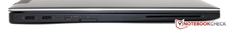 2x Thunderbolt 3, Micro-HDMI, SIM-Slot, SmartCard reader