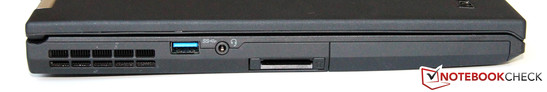 Left side: USB 3.0, Headset port, card reader