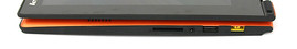Left: power socket, USB 2.0, combo audio jack, SD reader
