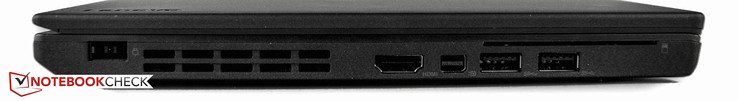 left: power, HDMI-out, Mini-DisplayPort, 2x USB 3.0, SmartCard reader