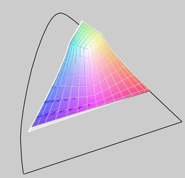 covers exactly this sRGB (MacBook Pro 13 display depicted transparently).