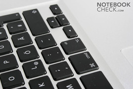 Keyboard's individual keys in the MacBook Pro 17