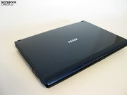 The only colourful part of the laptop is the glossy, dark blue display cover.