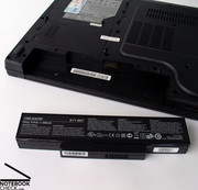 Most of the back side of the GX600 is occupied by the battery...