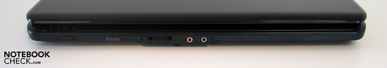 Front side: Cardreader, audio ports