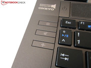 Convenient special buttons for webcam, sound and wireless.