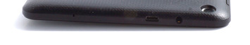 Upper edge: 3.5 mm combo audio jack, micro-USB port