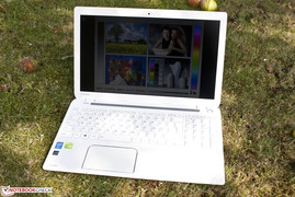 The Toshiba L50-A-10Q outdoors.