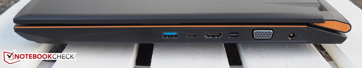Right side: USB 3.0, USB 3.1 Type-C, HDMI, Mini DisplayPort, VGA, DC-in