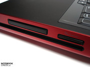 Alienware placed the ExpressCard slot and a cardreader above the optical drive.