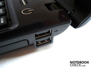 The right USB ports can get into each other's way when used.
