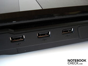 The right accommodates three USB 2.0 ports.