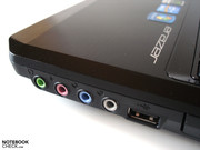 A surround-system can be hooked up to the four sound ports.
