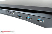 Next to the eSATA combo are three USB 3.0 ports.