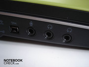 The left is rounded off by three audio sockets