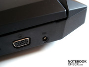 The power socket and VGA port are positioned on the right.