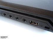 A surround system can be connected to the four audio ports.
