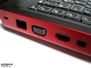 External monitors can be connected via the VGA, HDMI or (Mini-)DisplayPort.