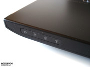 Dell has placed a few indicator LEDs on the front.
