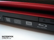 The Qosmio's X500's BluRay drive can even burn BluRays