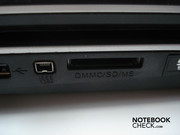 Firewire and 7-in-1 cardreader on the left