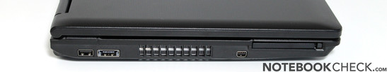 Left side: USB, eSATA/USB, Mini DisplayPort, ExpressCard 54mm