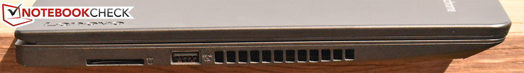 Left: Full SD card slot, USB 3.0