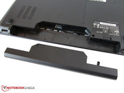 The battery can be attached at the back of the case.