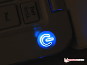 The power button is illuminated.