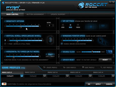 Main Control: Sensitivity, DPI, Scroll, tilt speed