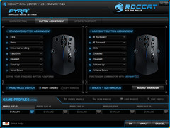 Button Arrangement: Standard and EasyShift assignment, profile