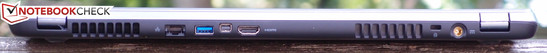 Rear: Gigabit Ethernet, USB 3.0, Mini-DisplayPort, HDMI, Kensington Lock, Charging port