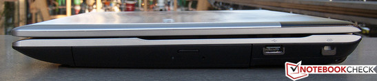 Right: USB 2.0, Kensington Lock