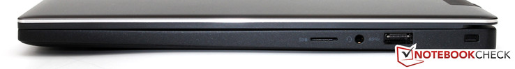microSD reader, headset port, USB 3.0, Kensington Lock