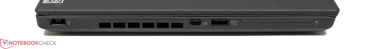 Left side: AC power, fan, DisplayPort, USB 3.0 (powered), SmartCard (optional)