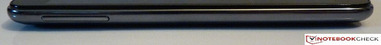 Device's left: Volume rocker