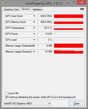 No matter what we tried, the HD 4600 clocked with 600 MHz.