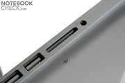 The SD card reader next to the FireWire Port is a change from the white MacBook.