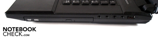 Right: Optical Disc Drive, 4x Audio Inputs, USB 2.0
