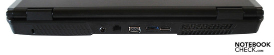 Rear: DC-in, RJ-45 Gigabit-Lan, VGA, eSATA, HDMI