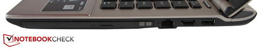 Right side: optical drive, RJ-45 Gigabit-Lan, HDMI, USB 2.0