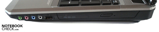 Right Side: 4x Audio Inputs, USB 2.0, DVD drive